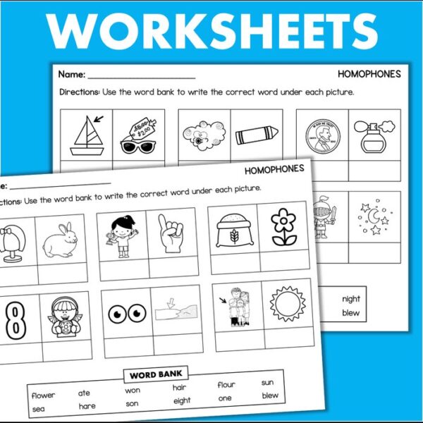 homophones worksheets